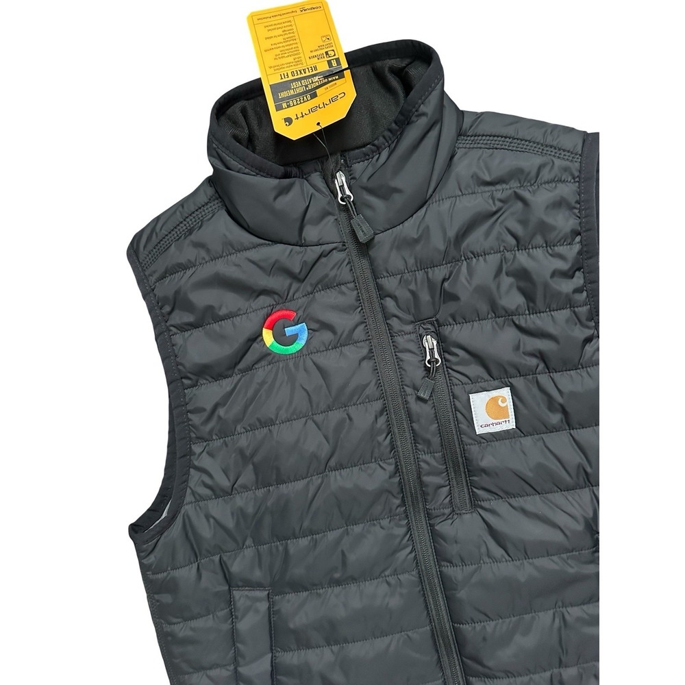 Carhartt Rain Defender Lightweight Insulated Mens Black Vest w Google Logo - Picture 3 of 10